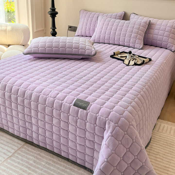 Modern Soft Throw Blanket with Square Texture – Stylish Fluffy Bed &amp; Sofa Cover