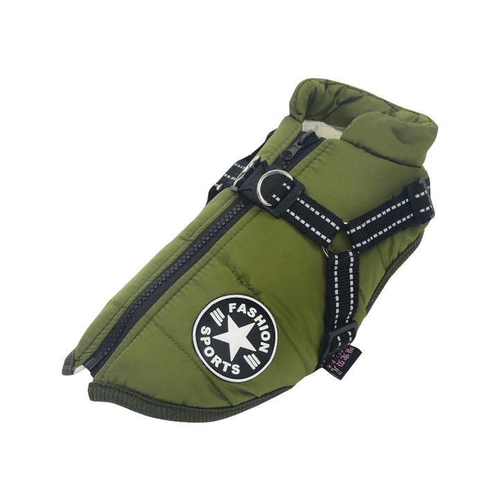 Winter Dog Jacket with Harness |