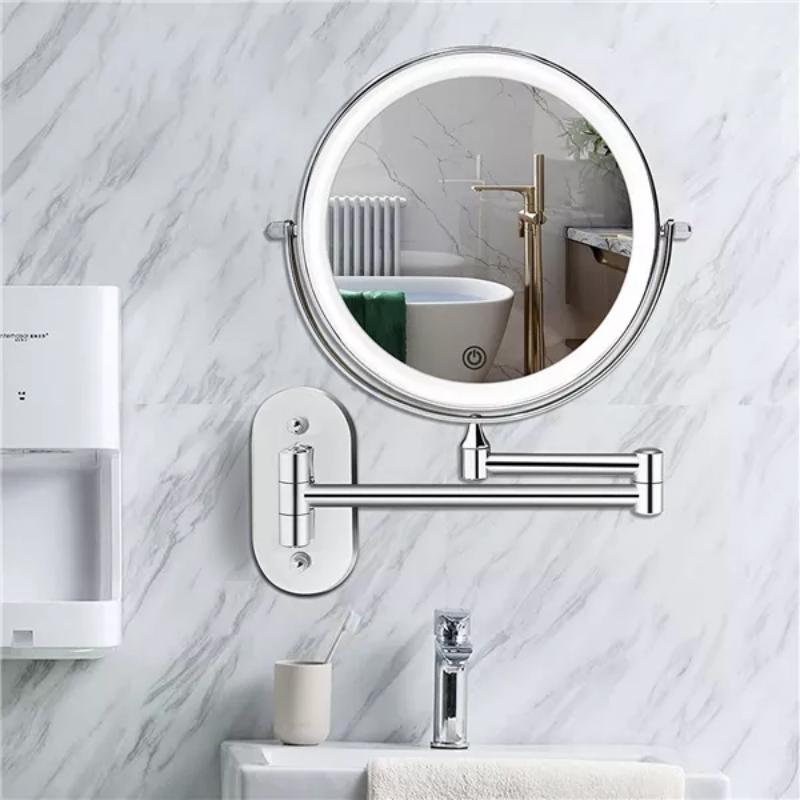 Illuminated wall mirror with 10x magnification and USB charging function |