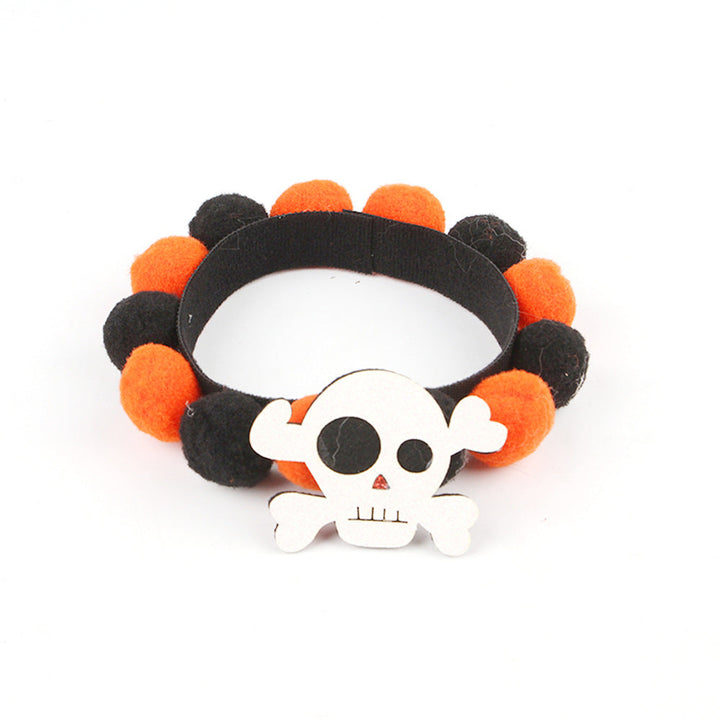 Halloween Pet Collar – Adjustable Dog and Cat Neck with Pumpkin and Skull Designs