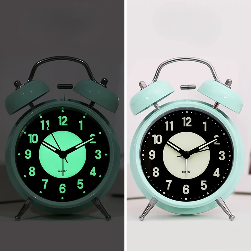 LuminousTime - Elegant Metal Alarm Clock with Gentle Lighting for Peaceful Mornings and Nights