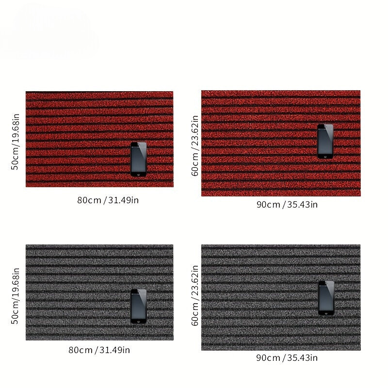 All-Season Weatherproof Doormat – Abrasion-Resistant Striped Doormat, Non-Slip, Stain and Fade Resistant, Low Profile Mat for Indoor and Outdoor