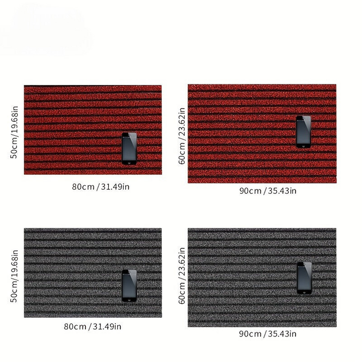 All-Season Weatherproof Doormat – Abrasion-Resistant Striped Doormat, Non-Slip, Stain and Fade Resistant, Low Profile Mat for Indoor and Outdoor