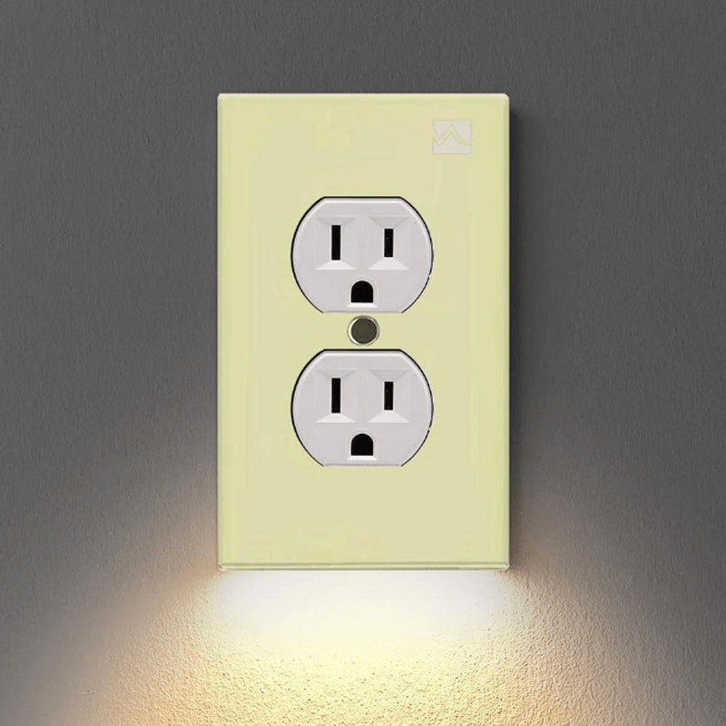 Outlet wall plate with LED night lights