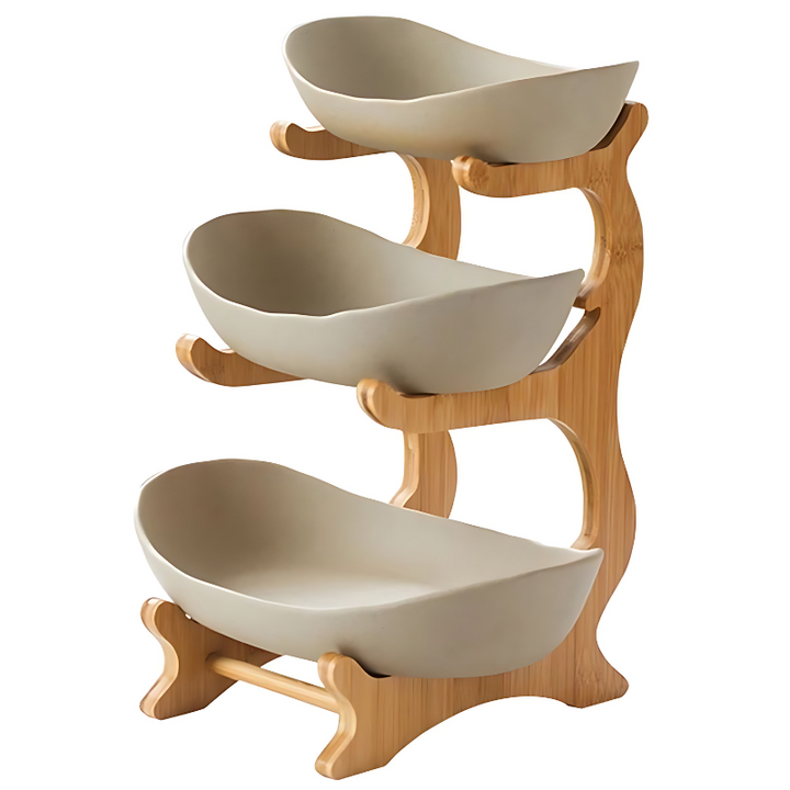 FruitTriad | Three-tier fruit bowl made of plastic