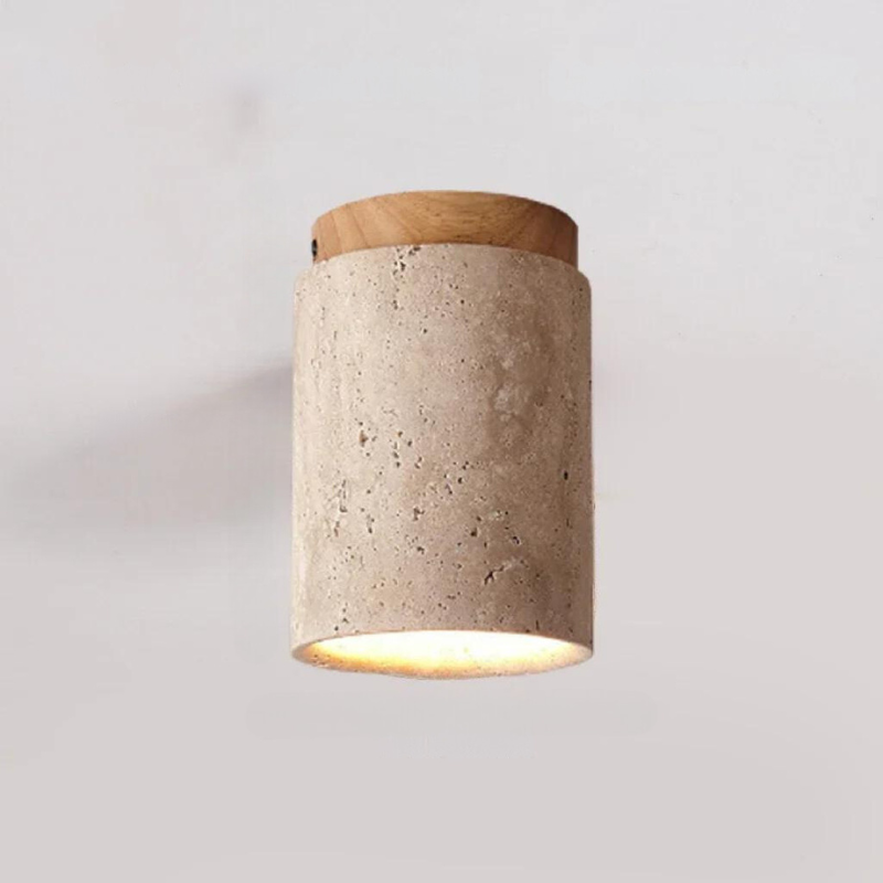 LysSten – Built-in travertine chandelier for hallways and staircases
