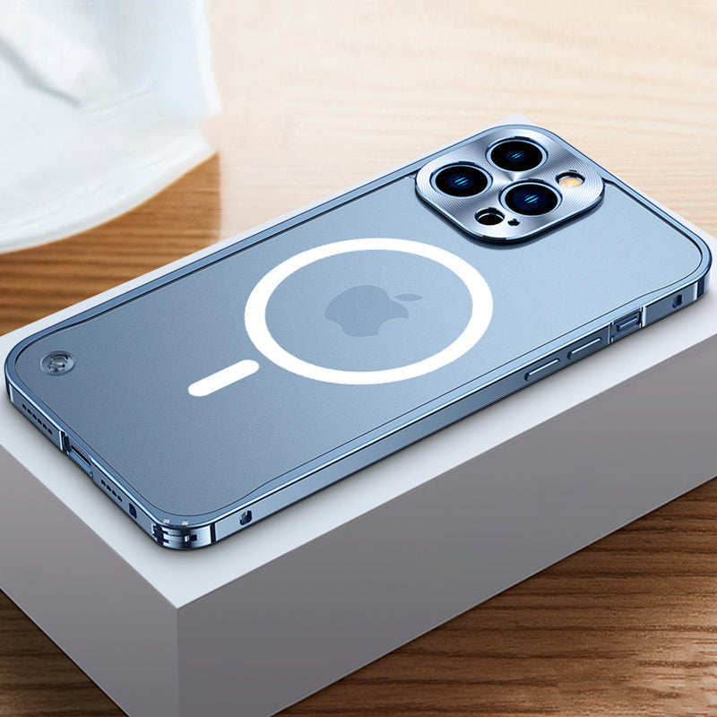 Magnetic phone case for iPhone with metal frame |