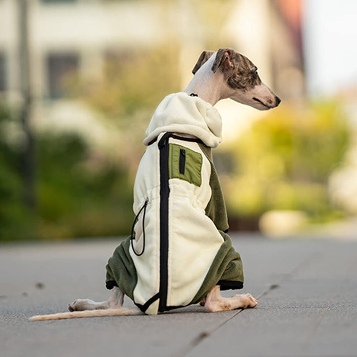 Full Protection Polar Fleece Dog Overall with Removable Collar