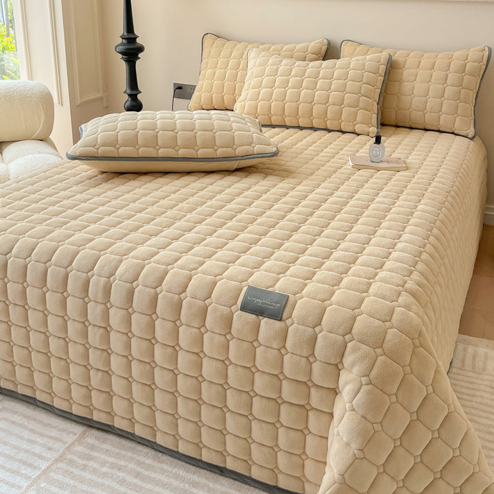 Modern Soft Throw Blanket with Square Texture – Stylish Fluffy Bed &amp; Sofa Cover