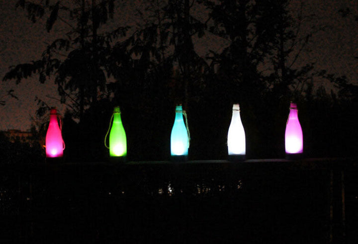 5 Piece Solar Wine Bottle Light Outdoor Decoration Plastic LED Hanging Light