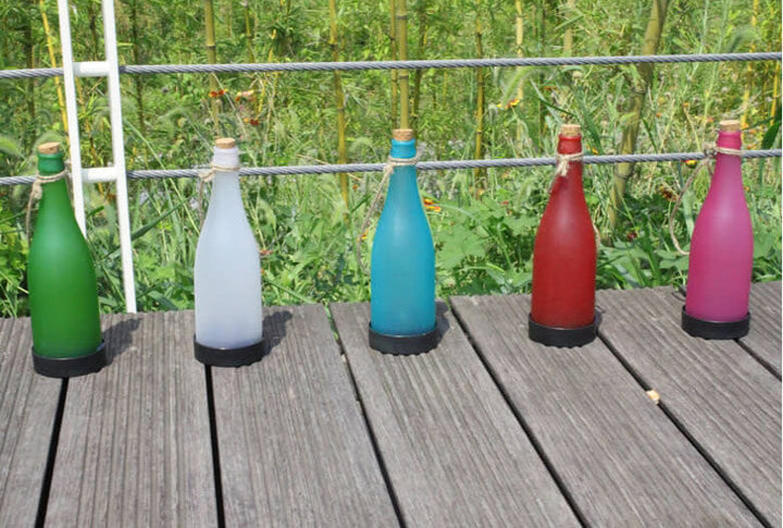 5 Piece Solar Wine Bottle Light Outdoor Decoration Plastic LED Hanging Light