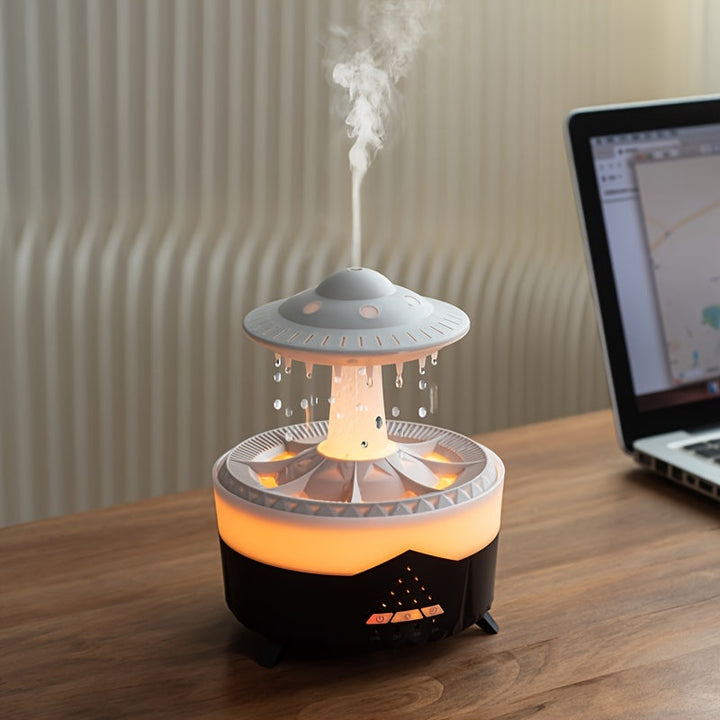 Relaxing Raindrop Aromatherapy Essential Oil Diffuser - LED Light &amp; Humidifier