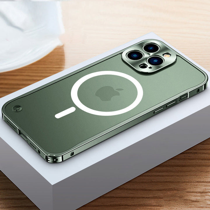 Magnetic phone case for iPhone with metal frame |