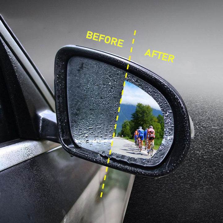 Rainproof film for car mirrors