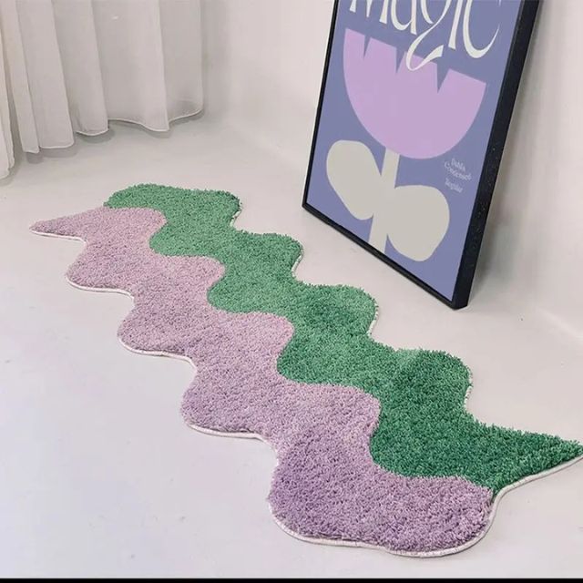 Abstract colour Block Rug made of Cotton-Polyester