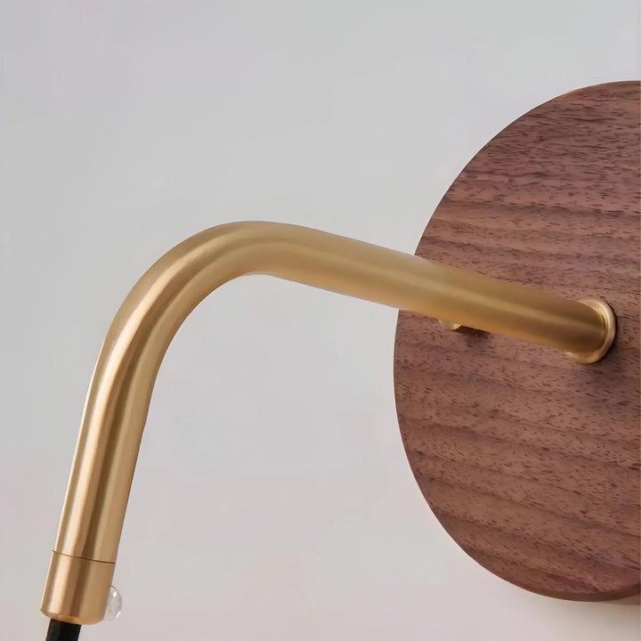 GlowHaven – Walnut &amp; Brass Accent Wall Light