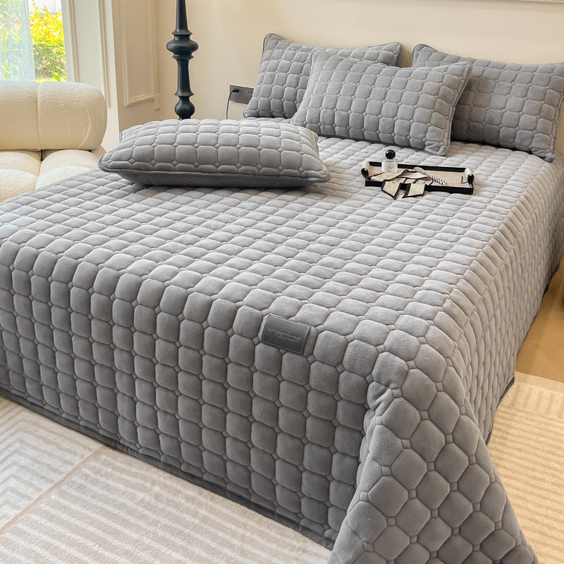 Modern Soft Throw Blanket with Square Texture – Stylish Fluffy Bed &amp; Sofa Cover