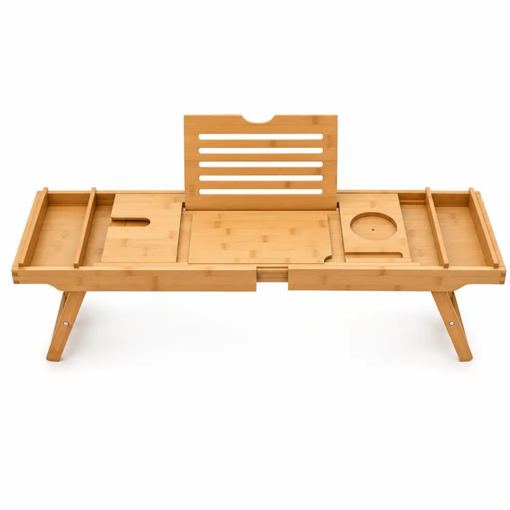 Expandable Bamboo Bathtub/ Caddy Tray with Stands