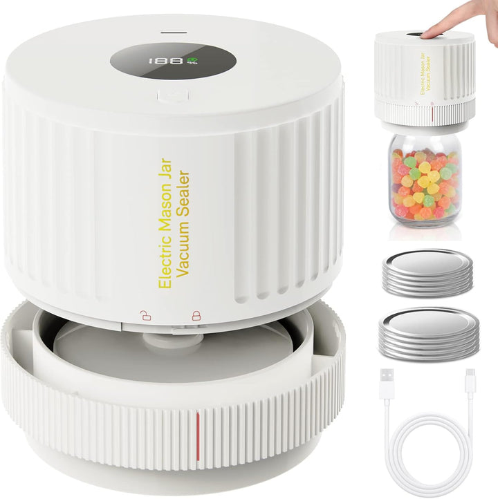 Electric Mason Jar Vacuum Sealer Set - Preserve Freshness Quickly!