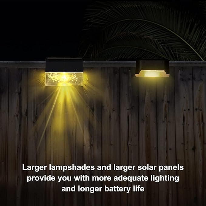 Solar Deck Lights 4 Piece Set, Solar Step Lights Outdoor, Warm White/colour Changing Solar Fence Light for Terrace Garden Yard