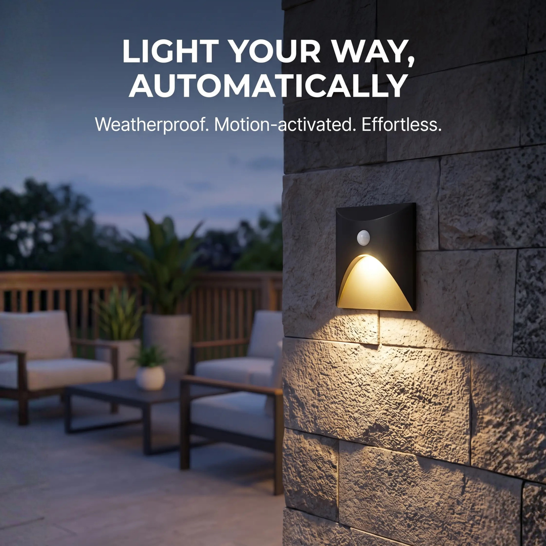 LuminiPath - Waterproof IP65 Wall Light - Indoor and Outdoor Wall Light - Motion Sensor Wall Light LED