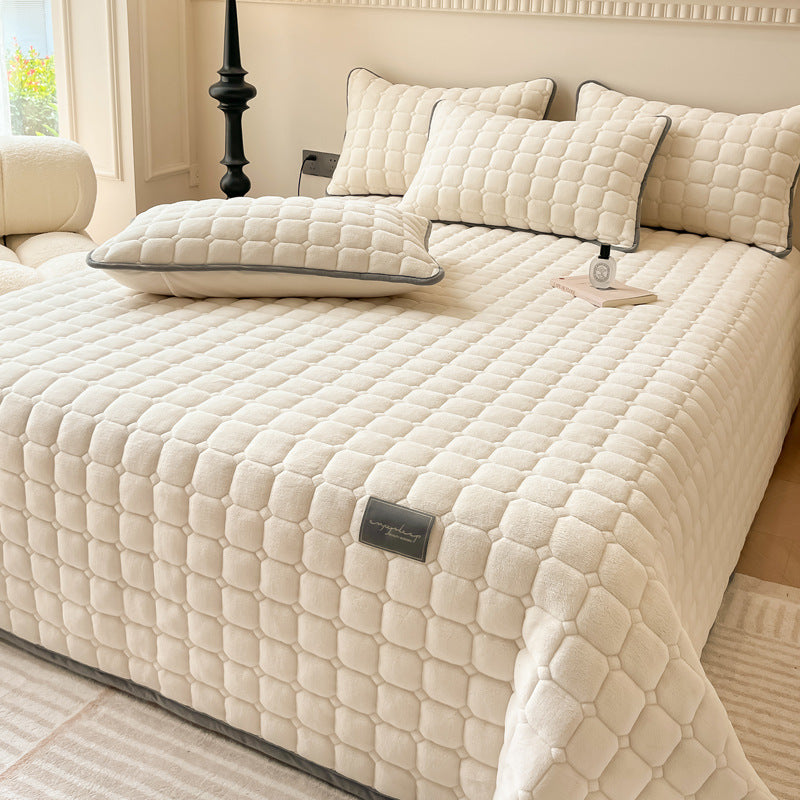 Modern Soft Throw Blanket with Square Texture – Stylish Fluffy Bed &amp; Sofa Cover