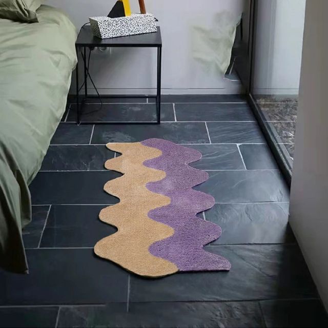 Abstract colour Block Rug made of Cotton-Polyester
