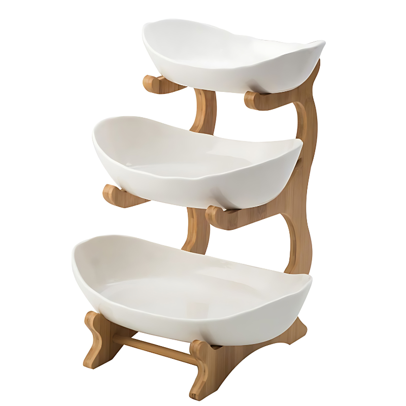 FruitTriad | Three-tier fruit bowl made of plastic