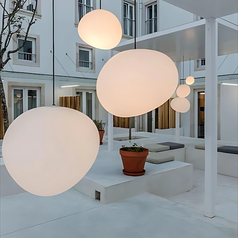 Elegant Glass Pebble Pendant Light