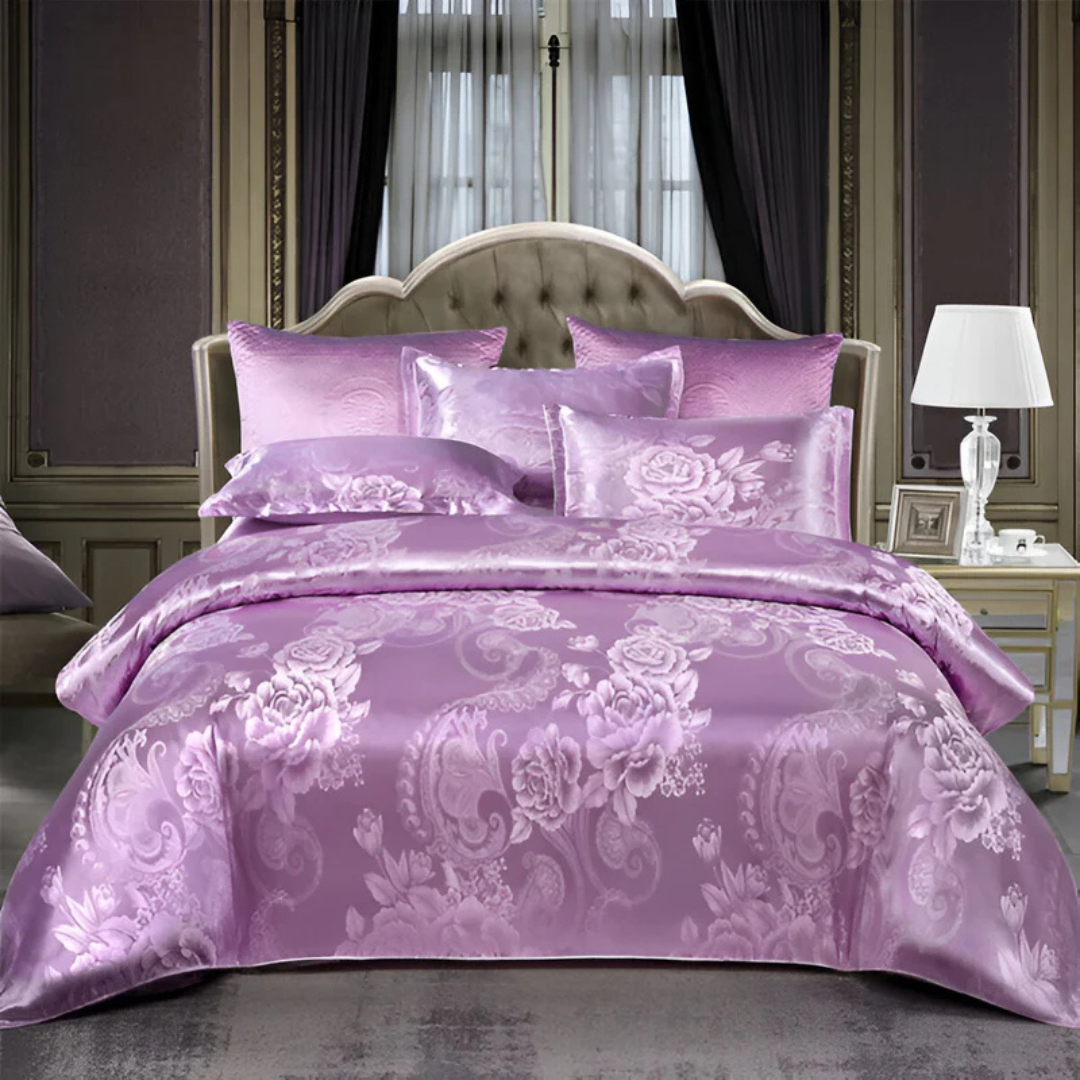 Luxury Satin Duvet Cover with Pillowcases – Silky Soft &amp; Breathable Bedding