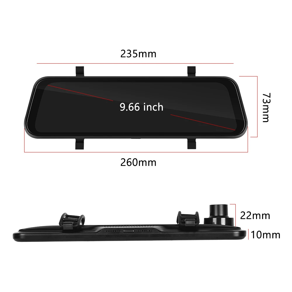 VisionMirror Pro – Ultra HD Mirror Dash Cam with Wireless CarPlay &amp; Android Auto