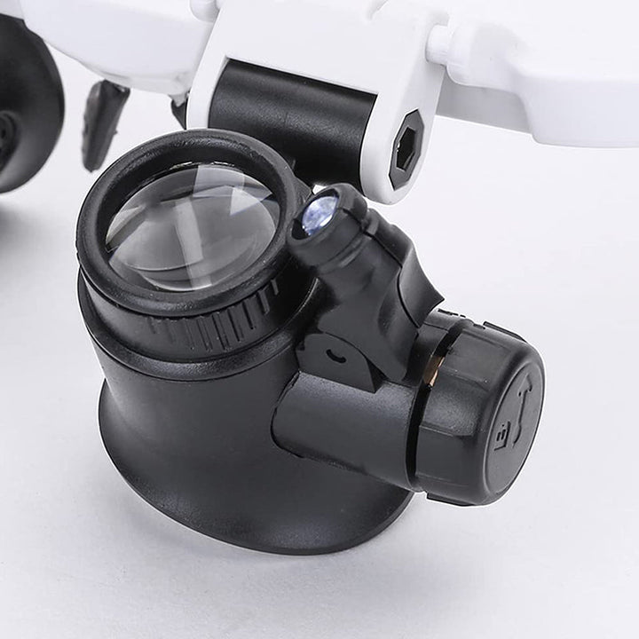 Magnifying glasses with LED lamps for double eyes