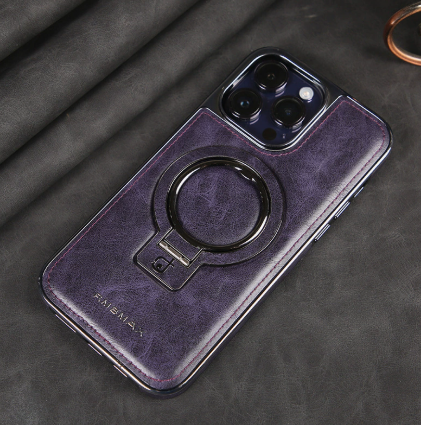 Luxury Leather Invisible Stand iPhone Case