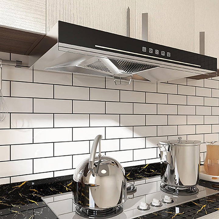 White Peel &amp; Stick Tile Mirror Plastic Grid Wallpaper for Kitchen and Bathroom