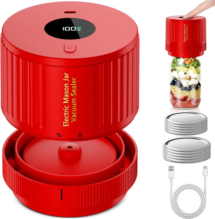 Electric Mason Jar Vacuum Sealer Set - Preserve Freshness Quickly!