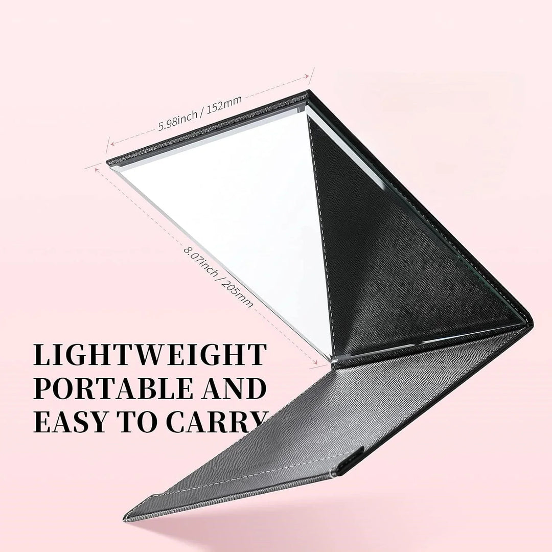 Compact makeup mirror with stand
