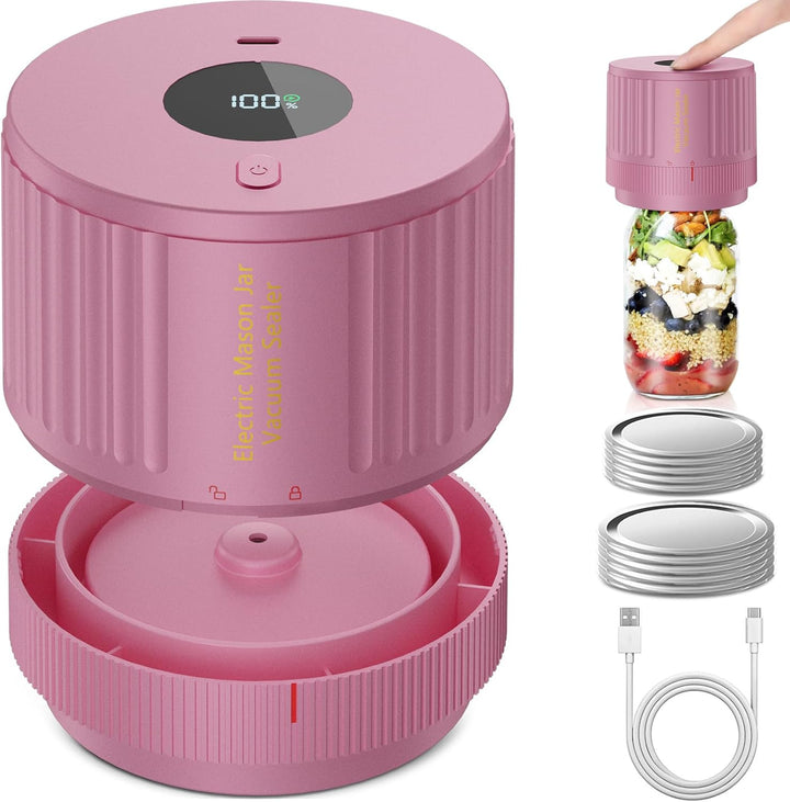Electric Mason Jar Vacuum Sealer Set - Preserve Freshness Quickly!