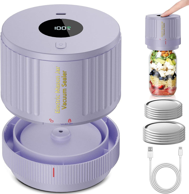 Electric Mason Jar Vacuum Sealer Set - Preserve Freshness Quickly!