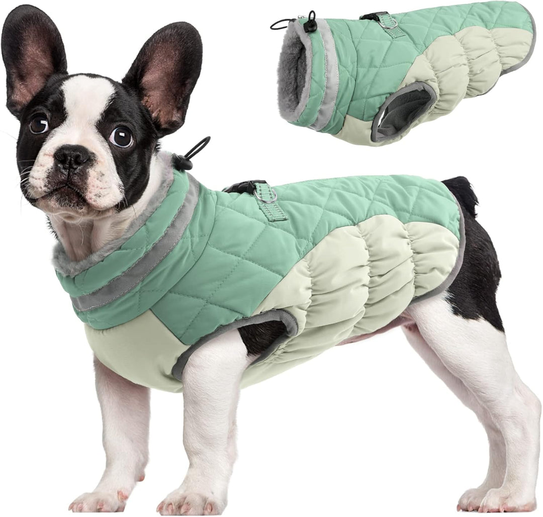 SafeWalk Winter Harness Jacket – Waterproof dog jacket with reflection and fleece lining