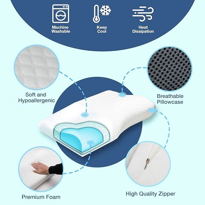 snoring pillow - Ergonomic &amp; comfortable for a restful night