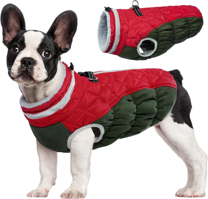 SafeWalk Winter Harness Jacket – Waterproof dog jacket with reflection and fleece lining