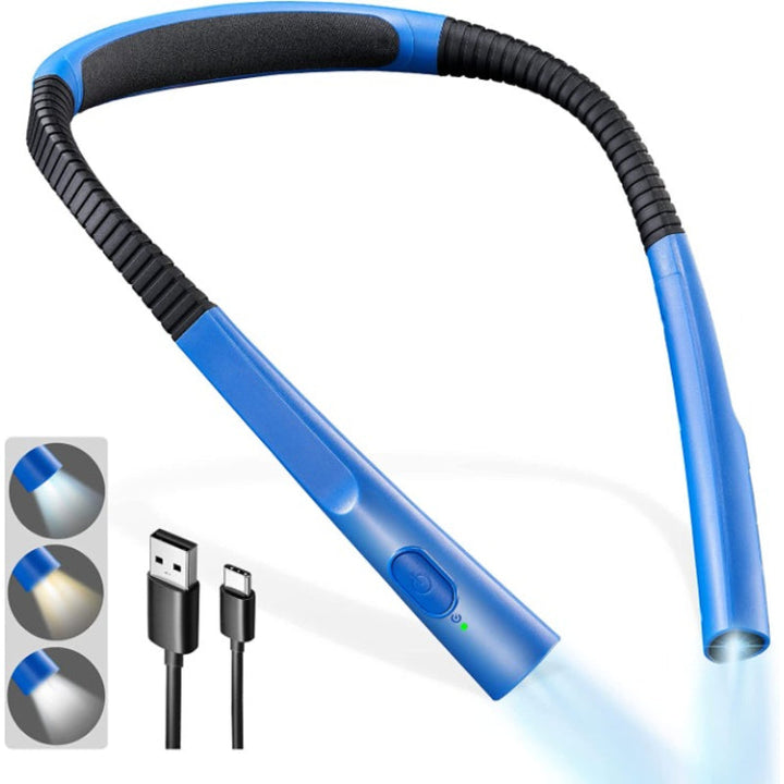 LED Neck Reading Lamp, Book Light for Reading in Bed, 3 colours, 6 Brightness Levels, Flexible Arm, Rechargeable, Durable, Perfect for Reading, Knitting, Camping, Repairing