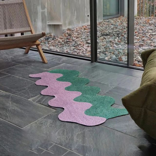 Abstract colour Block Rug made of Cotton-Polyester