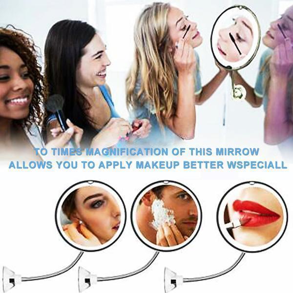 10x magnification LED illuminated makeup mirror