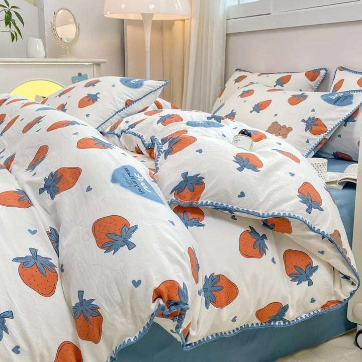 Blossom &amp; Berry Dream Bedding Set 4pcs Floral Duvet Cover