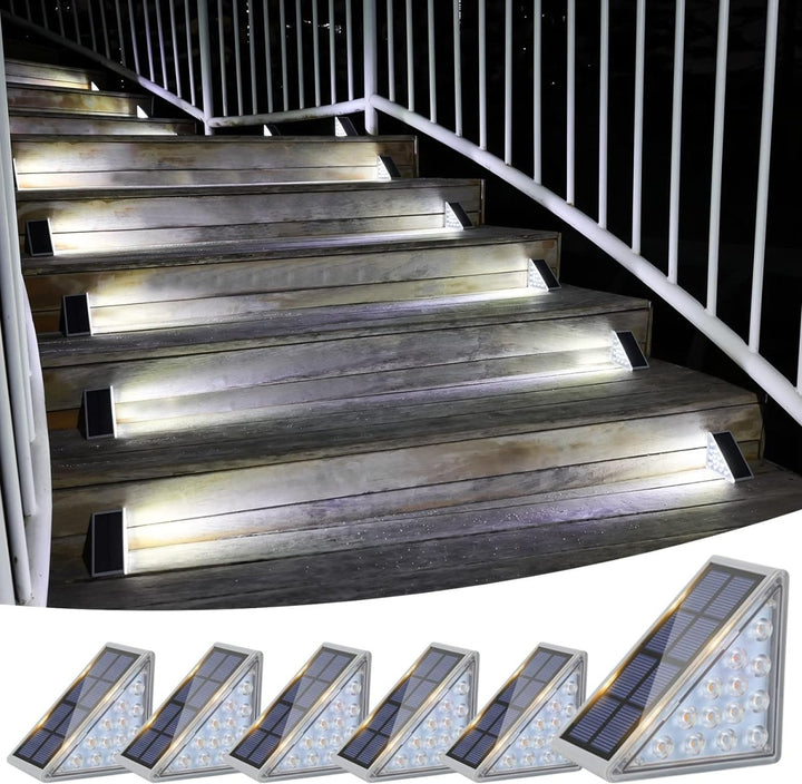 Waterproof Solar LED Stair Lighting - Outdoor Lighting for Stairs, Paths, and Terraces