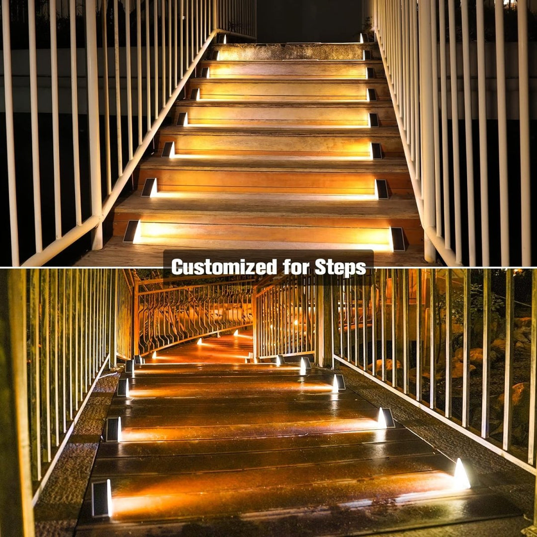 Waterproof Solar LED Stair Lighting - Outdoor Lighting for Stairs, Paths, and Terraces