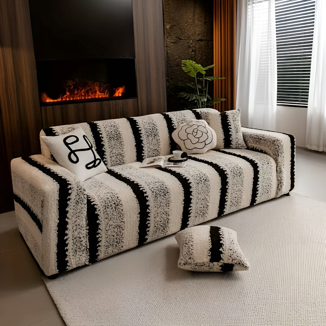 Plush sofa cover (2 pieces) – Soft, warm and decorative | Protects your sofa stylishly |