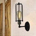 1 Head floor lamp Vintage industrial tube cage shading metal mini wall light fixture in black for corridor