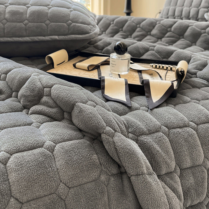 Modern Soft Throw Blanket with Square Texture – Stylish Fluffy Bed &amp; Sofa Cover